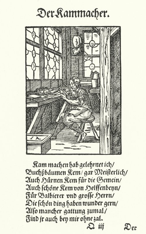 The Combmaker by Jost (after) Amman