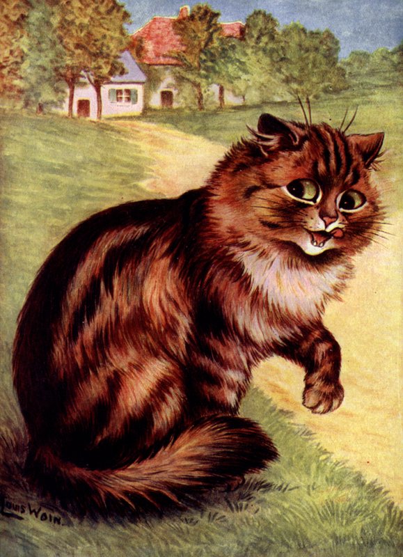 Cat by Louis (after) Wain
