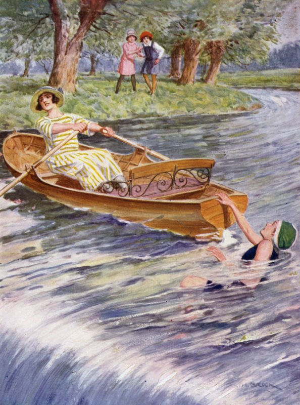 Girls Boating by Richard Henry Brock