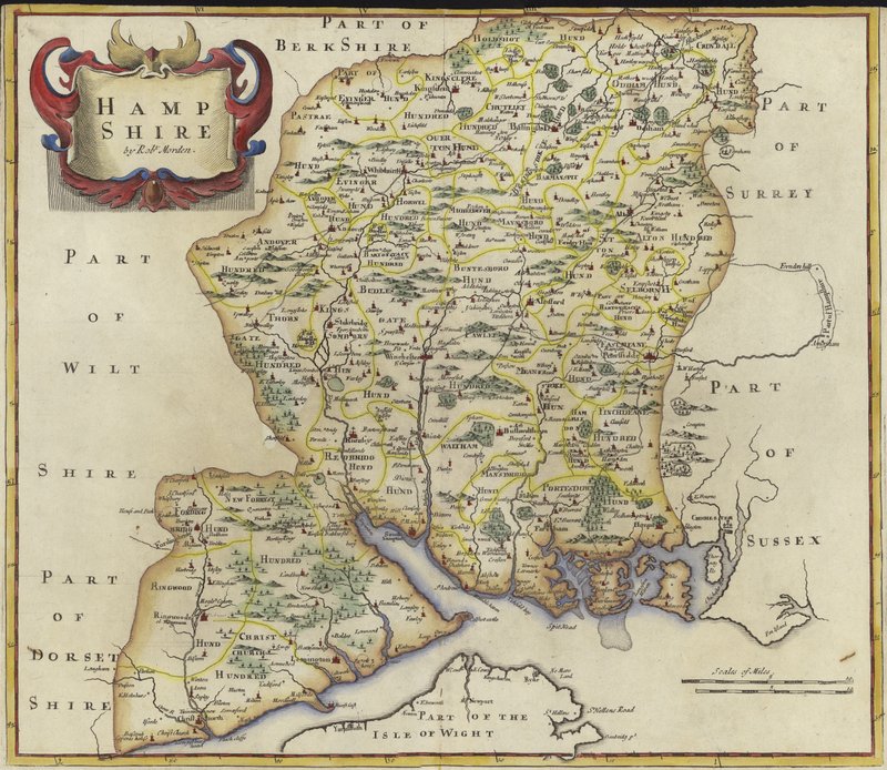 Map of Hampshire by Robert Morden