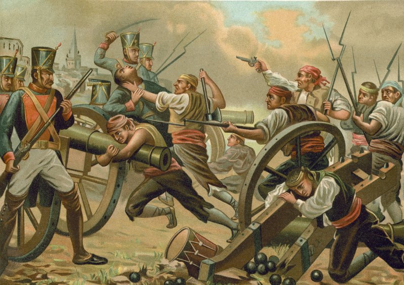 Siege of Zaragoza by Spanish School