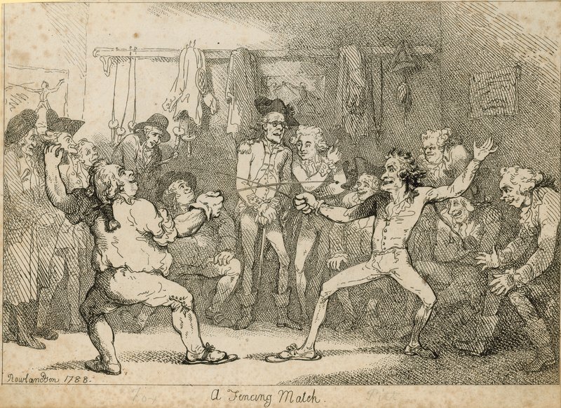 A Fencing Match by Thomas Rowlandson