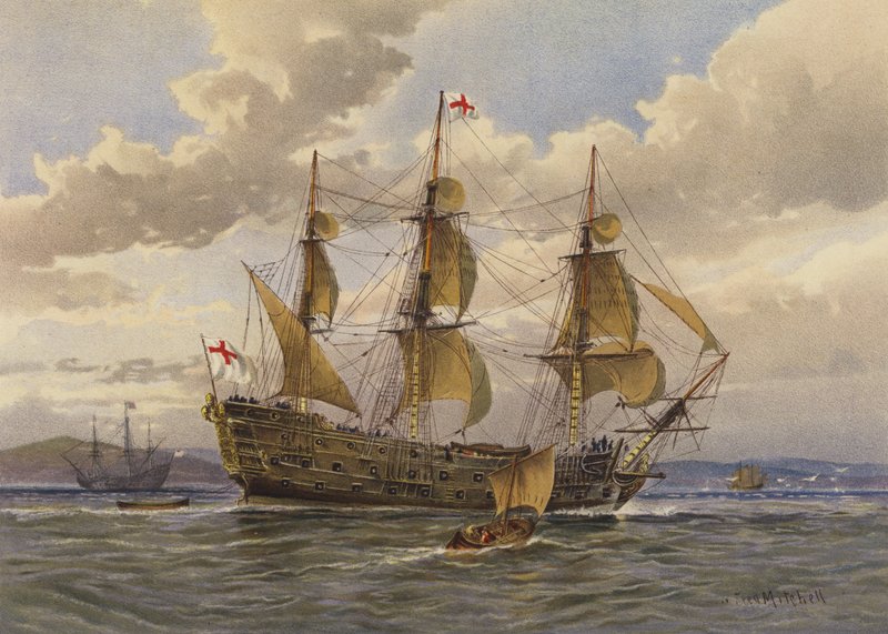 Battle Ship, About 1650 by William Frederick Mitchell