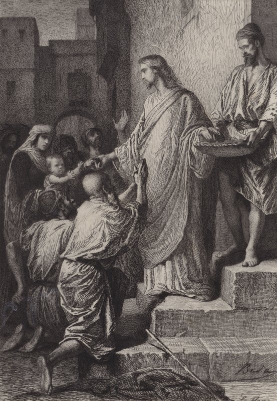 Alms by after Albert Robida